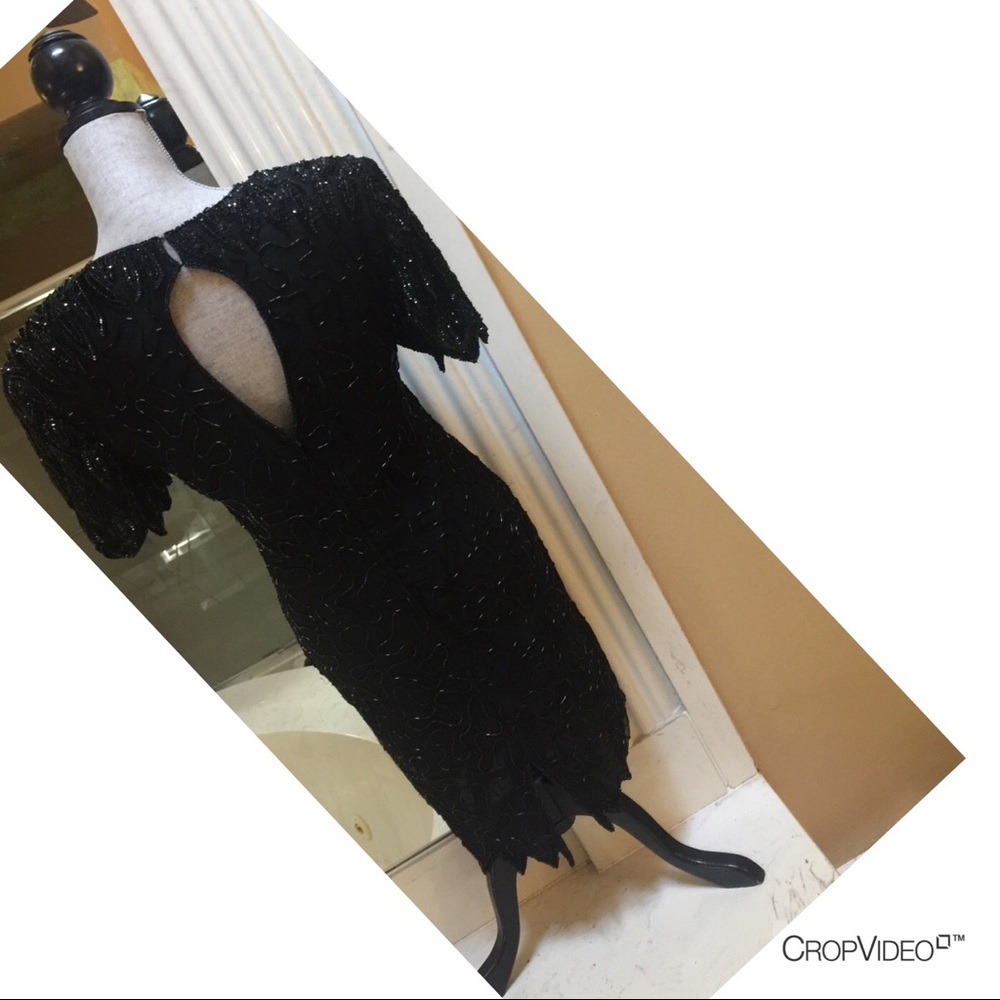 True Vintage Beaded Sequin Gatsby Retro Dress S♥️ - Picture 4 of 8